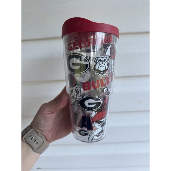 Tervis Georgia Bulldogs Tumbler 24 oz University Red Lid Top Insulated All Over - Picture 1 of 6
